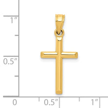 10k Polished Solid Cross Pendant