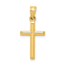 10k Polished Solid Cross Pendant