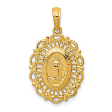 10k Oval Miraculous Medal with Scalloped Border Pendant