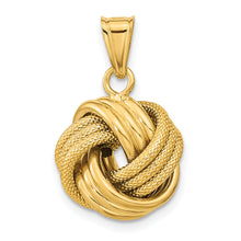 Gold Textured LOVE KNOT Pendant