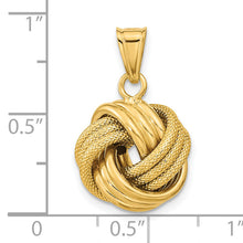 Gold Textured LOVE KNOT Pendant