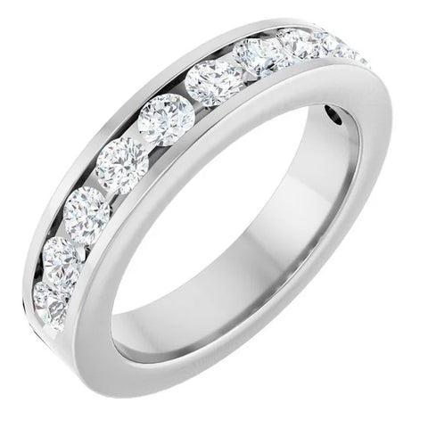 14K White Gold 1 CTW Lab-Grown Diamond Anniversary Band Size 6