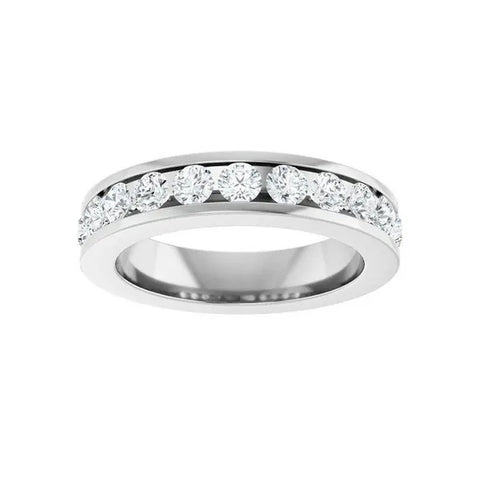 14K White Gold 1 CTW Lab-Grown Diamond Anniversary Band Size 6