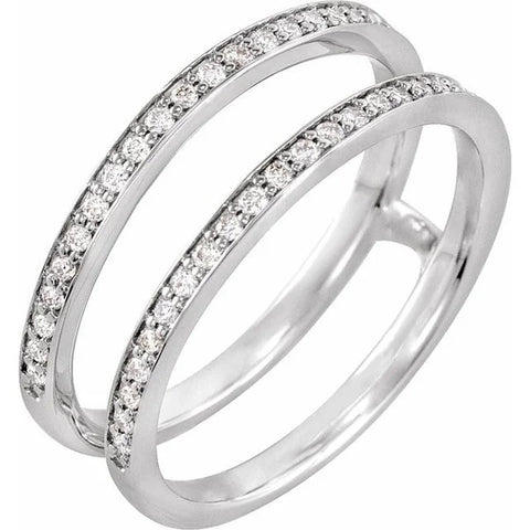 14K White Gold 1/5 CTW Lab Grown Diamond Ring Guard