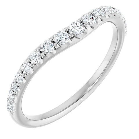 14K White Gold 1/3 CTW Lab-Grown Diamond Graduated Contour Band