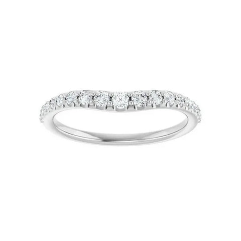 14K White Gold 1/3 CTW Lab-Grown Diamond Graduated Contour Band