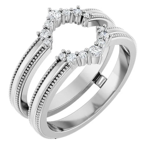 14K White Gold 1/6 CTW Lab-Grown Diamond Ring Guard