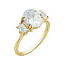 14K Yellow Gold 1 1/3 CTW Lab-Grown Diamond Three-Stone Engagement Ring