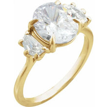 14K Yellow Gold 1 1/3 CTW Lab-Grown Diamond Three-Stone Engagement Ring