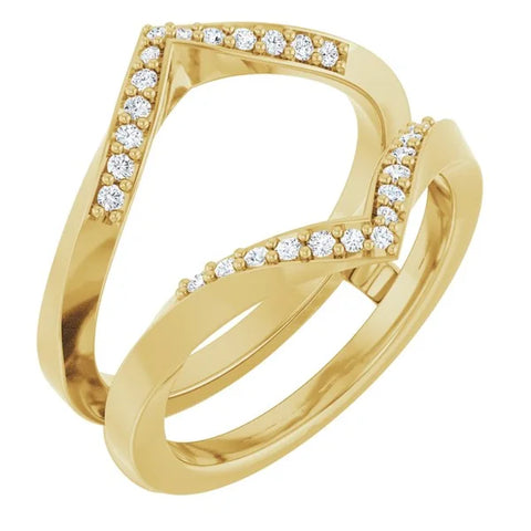 14K Yellow Gold 1/6 CTW Lab-Grown Diamond Ring Guard