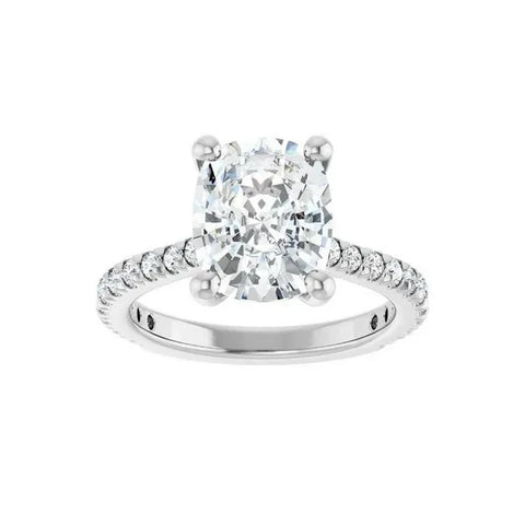 14K White Gold 4 3/8 CTW Lab-Grown Diamond Engagement Ring