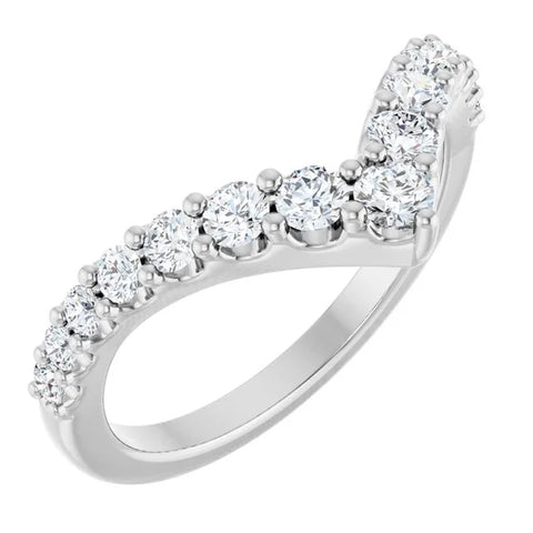 14K White Gold 1/2 CTW Lab-Grown Diamond Contour Band