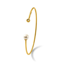 Herco 14K Polished Diamond and Freshwater Cultured Pearl Cuff Bracelet