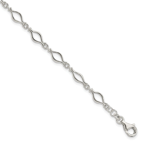 Sterling Silver 5mm Fancy Link Bracelet