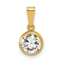 1/20 14K Gold Filled 6.75mm CZ Bezel Pendant