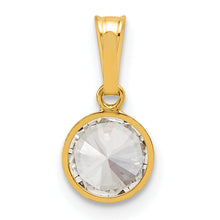 1/20 14K Gold Filled 6.75mm CZ Bezel Pendant