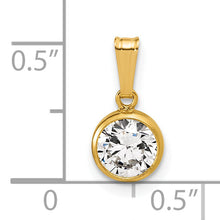 1/20 14K Gold Filled 6.75mm CZ Bezel Pendant
