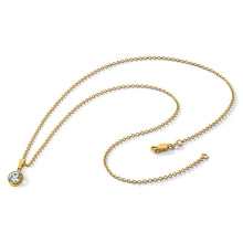 1/20 14K Gold Filled 6.75mm CZ Bezel Pendant