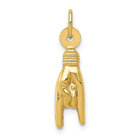 Gold Polished Sign Language Pendants