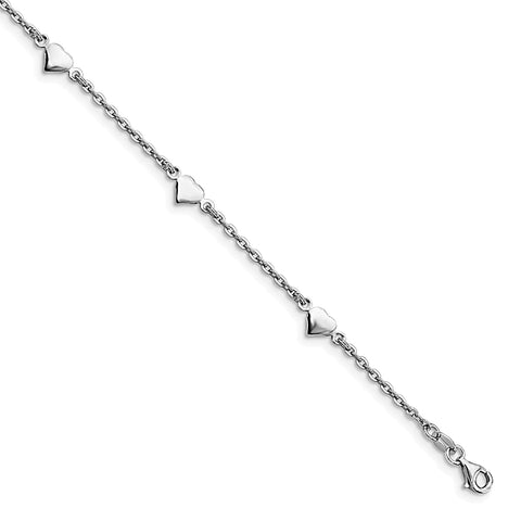 Leslie's Sterling Silver Heart Station Anklets