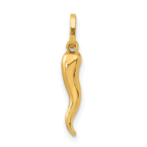 Gold Polished Italian Horn Pendants