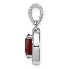 Sterling Silver Rhodium plated Birthstone CZ and White CZ Oval Pendants