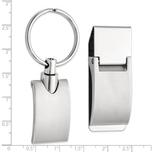 Nickel-plated Engravable Key Ring and Money Clip Set