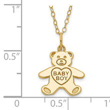 14k Baby Boy Teddy Bear Children's Necklace