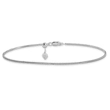 Leslie's Sterling Silver Diamond-Cut Square Spiga Adjustable Chain Anklet