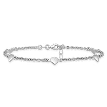 Leslie's Sterling Silver Heart Station Anklets