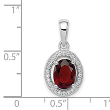 Sterling Silver Rhodium plated Birthstone CZ and White CZ Oval Pendants