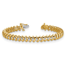 14k Holds 0.93 carat 55-1.6mm Round Diamond Fancy Spiral 7 inch Tennis Bracelet Mounting