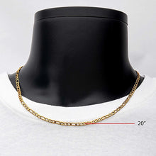 4mm Golden Tone Figaro Chain Necklace