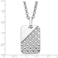 Sterling Silver Textured Dog Tag Necklace