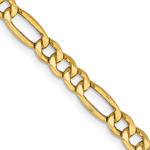 Gold (10K & 14K) Semi-Solid Figaro Chain