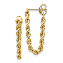 Gold Rope Dangle Post Earrings