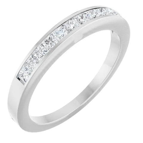 14K White Gold 3/8 CTW Lab-Grown Diamond Anniversary Band Size 6.5