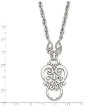 1928 Jewelry Silver-tone Fancy Filigree Scroll 28 inch Eye Glass or Badge Holder Necklace
