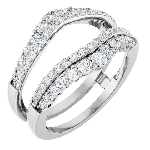 14K White Gold 1 CTW Lab-Grown Diamond Ring Guard