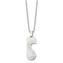 Chisel Stainless Steel Polished Rose IP-plated with CZ Heart Pendants on 22 inch Ball Chain Necklace Set