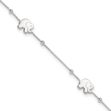 Sterling Silver Elephant 9 inch Plus 2 inch Extender - Total 11 inch Anklet