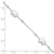 Sterling Silver Elephant 9 inch Plus 2 inch Extender - Total 11 inch Anklet