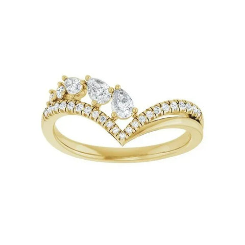 14K Yellow Gold 1/3 CTW Lab-Grown Diamond Contour Band