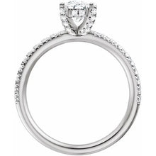 14K White Gold 7x5 mm Elongated Cushion 3/8 CTW Lab-Grown Diamond Semi-Set Engagement Ring