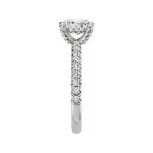 14K White Gold 7x5 mm Elongated Cushion 3/8 CTW Lab-Grown Diamond Semi-Set Engagement Ring