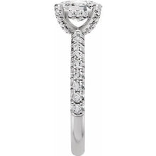 14K White Gold 7x5 mm Elongated Cushion 3/8 CTW Lab-Grown Diamond Semi-Set Engagement Ring