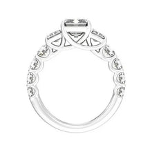 14K White Gold 9x7 mm Emerald 2 1/4 CTW Lab-Grown Diamond Semi-Set Engagement Ring