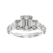 14K White Gold 9x7 mm Emerald 2 1/4 CTW Lab-Grown Diamond Semi-Set Engagement Ring