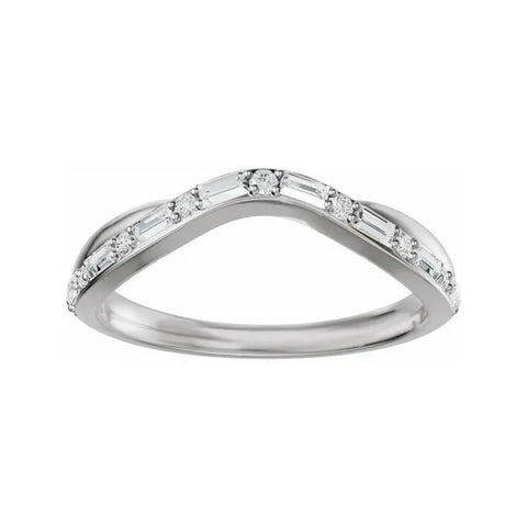 14K White Gold 1/2 CTW Lab Grown Diamond Contour Band