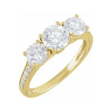 14K Yellow Gold 6.5 mm Round 1/8 CTW Lab-Grown Diamond Semi-Set Engagement Ring